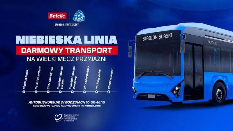Darmowa linia autobusowa dowiezie kibiców na zbiórkę "Niebieska Krew"